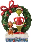 Enesco Dr. Seuss Grinch Jim Shore Max Standing Wreath Lit Figurine 8.2". Fixed Price $84.00.