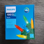 Philips Led 100 Multi Color, Mini Lights On Green Wire. String Christmas New. Fixed Price $18.00.