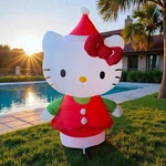 Hello Kitty Air Blown Inflatable Christmas 5.5 Ft Yard Decor 2013 Gemmy Santa. Fixed Price $98.93.