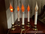 5 Vintage Lot Noma 9 Electric Indoor Window Brass Plated Candle Stick Bulbs. Fixed Price $50.00.