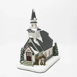12" Led Lighted Handcrafted Church Christmas Village Holiday Tabletop Decor. Fixed Price $130.00.