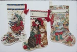 Handcrafted Needlepoint Christmas Stocking Garden Santa. Fixed Price $24.95.