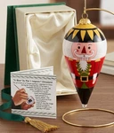 Pier 1 Imports Nutcracker Hand Painted Glass Christmas Hanging Ornament. Fixed Price $19.99.