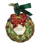 Waterford Holiday Heirlooms 2000 Glass Wreath Red Bow Green Ribbon Ornament Iob. Fixed Price $39.94.