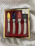 New Set Of 4 Christmas Holiday Bulb Cheese Spreaders Home Essentials. Fixed Price $13.95.