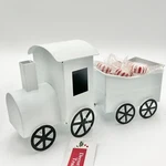 New Train Decoration Target Bullseye Small White Metal Holiday Christmas. Fixed Price $6.76.