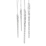 3-1/2-INCH-5-1/2-INCH Clear Glass Icicle Ornament Set Of 24 Pieces. Fixed Price $45.25.