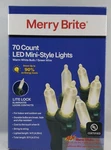 Merry Brite Christmas Mini Style Lights On Green Wire Warm White Led 70 Count. Fixed Price $13.99.