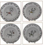 Sakura Holiday Patchwork Plates Salad Dessert Hand Painted Lights 8.5 Set Of 4. Fixed Price $19.99.