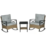 Outsunny 3 Pieces Patio W/ Cushions, Wicker Bistro Set, Light Gray. Fixed Price $219.99.