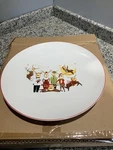 Rainbow Christmas Holiday Silly Reindeer Family Serving Platter. White. Nwt!!. Fixed Price $39.95.