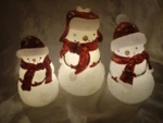 Apothecary & Company 3 Piece Led Snowman Set Trio Battery Operated 4 Hr Timer. Fixed Price $69.99.