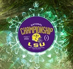 Lsu Football National Champions Lit Snowflake Holiday Christmas Tree Ornament. Fixed Price $17.99.