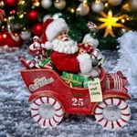 Kurt Adler Musical Candy Car Santa Christmas Figurine Fabrich 8.5" New Open Box. Fixed Price $105.00.