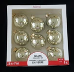 Ashland Christmas Glass Holiday Ornament Set Of 8 Gold Balls 2.6" Each. Fixed Price $10.99.
