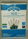 Holiday Time 100 Led Warm White Mini Lights Indoor Outdoor 24.5 Ft (E-01). Fixed Price $24.95.
