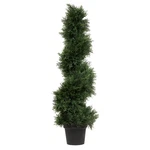 Vickerman Artificial Cedar Topiary Spiral Tree 3 Foot Tall - Potted Natural. Fixed Price $121.22.