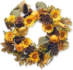 National Tree Company Artificial Autumn Wreath, Decorated With Pumpkins, Gourds,. Fixed Price $58.99.