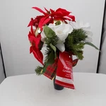 Ashland Large Cone Red White Christmas Burial Graveyard Floral Arrangement New. Fixed Price $20.00.