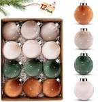 Tonjin Christmas Tree Ornaments Velvet Balls 12 Pack, 2.36"/60MM Glitter Shat.... Fixed Price $9.21.