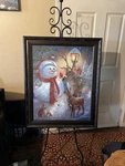 Snowman Picture Stand Christmas Holiday Decoration. Fixed Price $200.00.