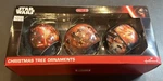 Star Wars The Force Awakens Christmas Tree Ornaments Hallmark Disney 3 Pack Nib. Fixed Price $14.99.