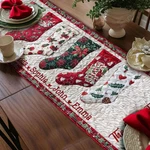 Personalized Family Christmas Tree Quilted Table Runner Holiday Dining Decor Gif. Fixed Price $46.85.