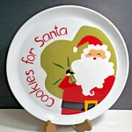 Crate Barrel Christmas Santa Cookie Platter Tray Ceramic Serving 11.25" Dessert. Fixed Price $15.95.