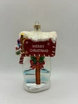 Hand Blown Christmas Mail Box Glass Ornament Merry 2012 Postal. Fixed Price $15.00.