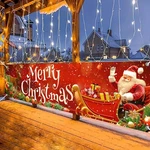 Blissyard Merry Christmas Banner 79X18 Inches Santa Sleigh And Reindeer Chris.... Fixed Price $13.11.