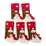Snowman Christmas Tree Stockings 3D Appliqu . Set Of 5. Fixed Price $21.99.