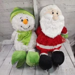 - 16 Plush Santa Claus And Snowman In Skates Publix Animal Adventure 2017 Nwt. Fixed Price $16.00.