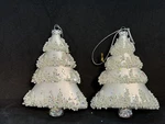 Katherines Collection White Flocked Glass Christmas Tree Ornaments Set Of 2 Htf. Fixed Price $34.99.