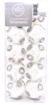 Christmas Jeweled Glitter Ball ORNAMENTS,10 Pk. 1.6"D. White Sparkle. Fixed Price $5.97.