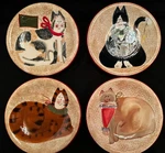 Sakura Christmas Cats Salad Dessert Plates Set Of 4 Storage Tin Fiddlestix New. Fixed Price $18.00.