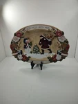 Mercuries 3-D Christmas Platter Santa Claus Serving 18 3D Boxed. Fixed Price $35.00.