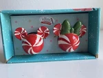 Disney Mickey And Minnie Mouse Christmas Peppermint Salt Shakers New. Fixed Price $25.00.