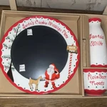 Child To Cherish Santa's Message Set: Cookie Plate, Milk Jar, Bowl. Fixed Price $34.00.