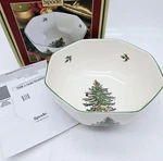 Spode Christmas Tree Octagon Serving Bowl 7.5" A13 Original Box. Fixed Price $22.95.