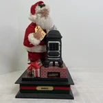 Christmas Holiday Creations Santa Wood Pot Belly Stove Plays Music Vtg 1996. Fixed Price $16.00.