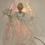 Fibre Optic Christmas Angel Tree Table Top. 14" Tall Continuous Changing Work. Fixed Price $29.99.