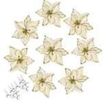 Amajoy 12PCS Glitter Poinsettia Christmas Tree 5.5 Inch Diameter, Gold. Fixed Price $13.35.