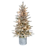 Puleo International 4.5FT Pre-lit Potted Flocked 70 Clear Lights, 419 Realistic. Fixed Price $103.29.