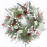 22 Inch Christmas Wreath For Front Door, With Pinecone, Berr.... Fixed Price $56.22.