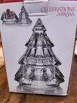 Mikasa Celebrations Small 5" Stacking Christmas Tree Treats Heavy. Fixed Price $14.99.