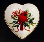 Lenox Winter Greetings Cardinal Heart Candy Dish Porcelain Christmas Plate. Fixed Price $23.95.