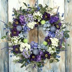 24-INCH Colorful Floral Wreath For All Seasons Hydrangeas And Lavender Decor. Fixed Price $52.99.