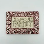 Amscan Home Bless Our Family Ceramic Wall Plaque Red & White Leaves Acorn. Fixed Price $12.00.