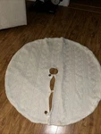 48 Cream Cable Christmas Tree Skirt Round Wooden Buttons Knitted*. Fixed Price $18.94.