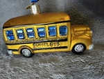 Vintage School Bus Christmas Ornament Yellow Handblown Glass Mercks Family Drive. Fixed Price $8.70.